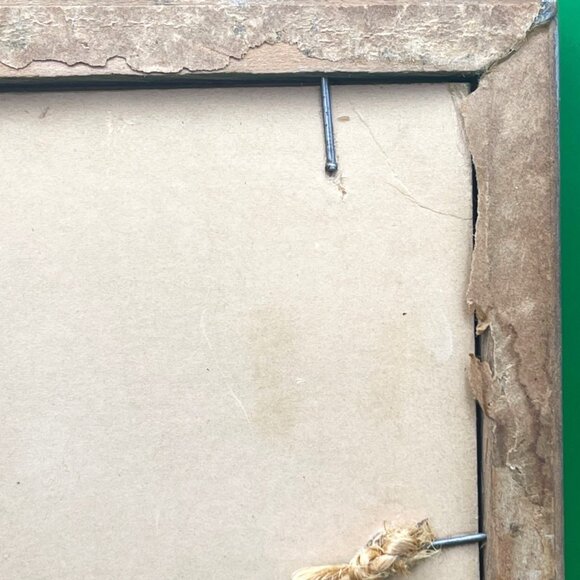 Antique 1920s Framed Photo Man Woman Wedding Roaring Twenties Ornate Wood Frame - Picture 11 of 12